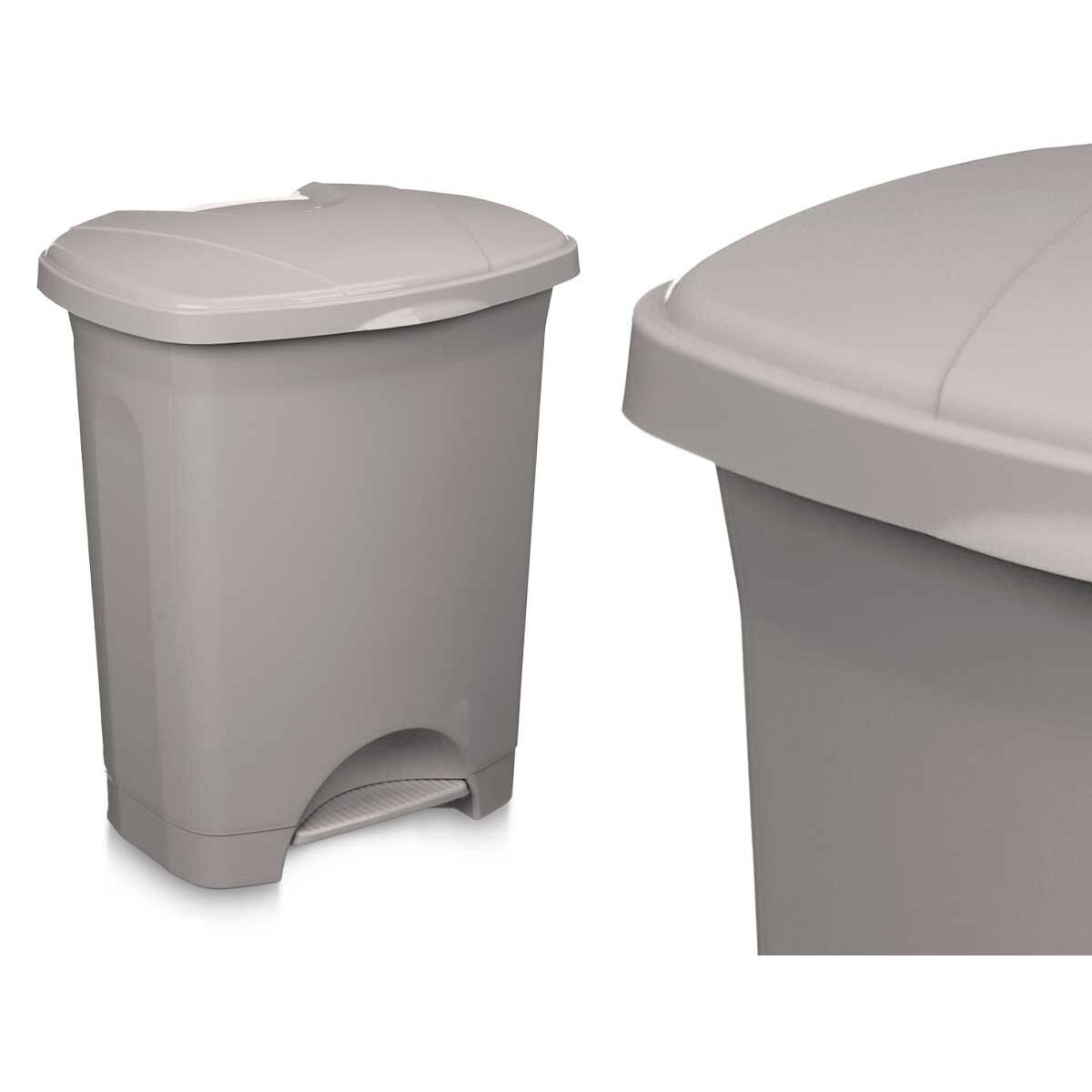 Pedaalemmer Grijs Plastic 30 L (4 Stuks)